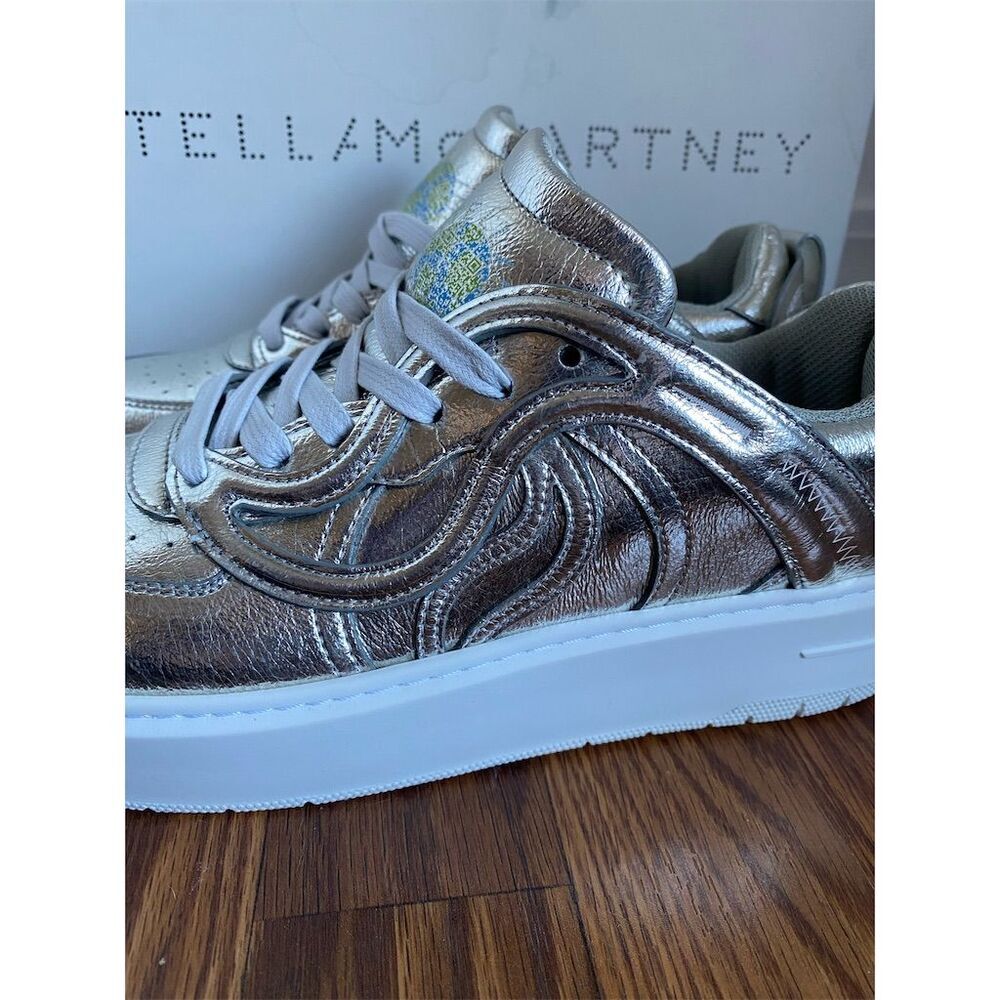 Stella McCartney Metallic Silver Platform Athletic Sneakers - Picture 5 of 10